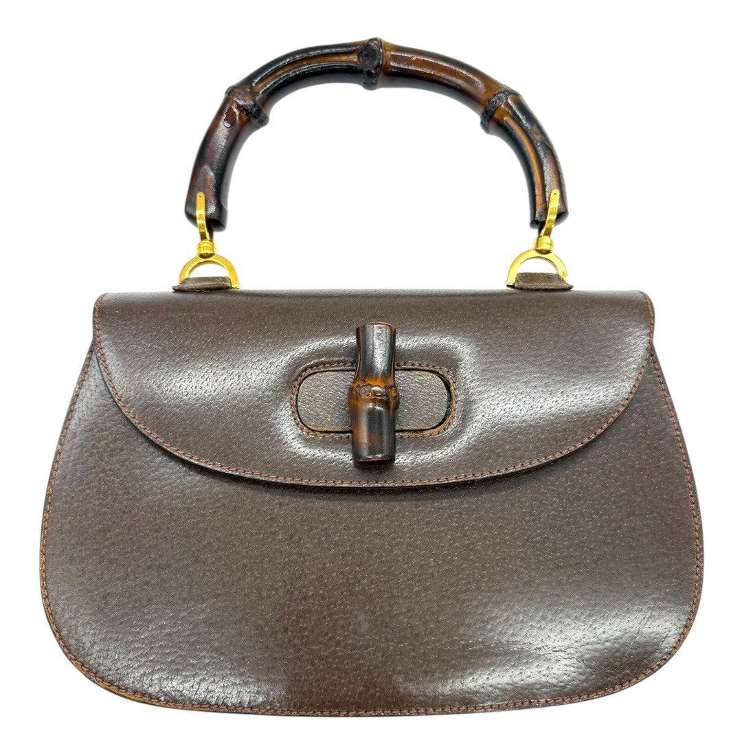 オールドグッチ バンブー ハンドバッグ ターンロック ブラウン レディース グッチ