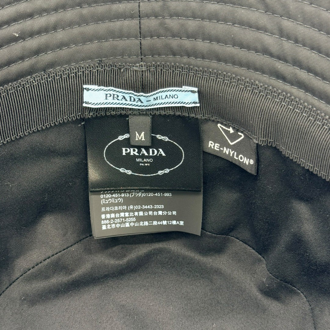 プラダ バケットハット ナイロン ブラック サイズM 1HC137