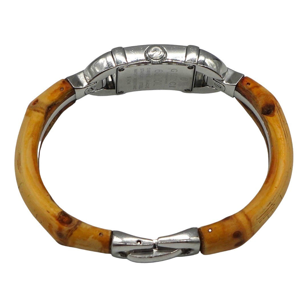 グッチ 腕時計 6800L ステンレススチール×バンブー クオーツ 文字盤 レディース グッチ時計