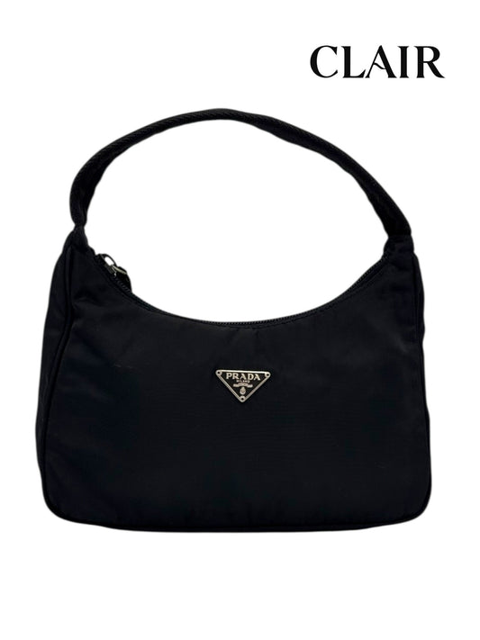 プラダ アクセサリーポーチ ハンドバッグ ナイロン レディース 黒 ブラック ミニバッグ