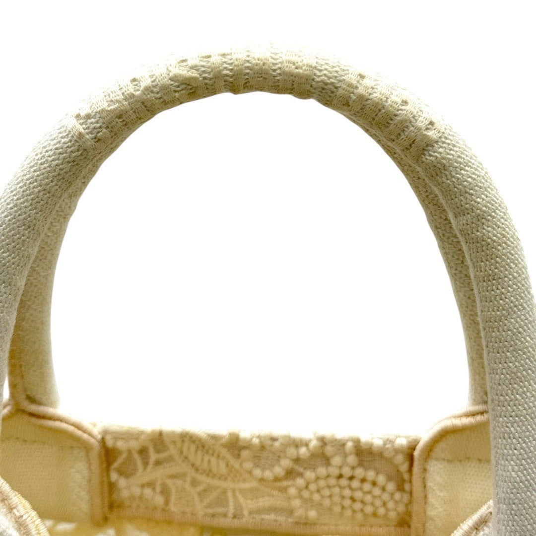 ディオール マクラメレース ブックトート スモール ホワイト キャンバス 白 レディース