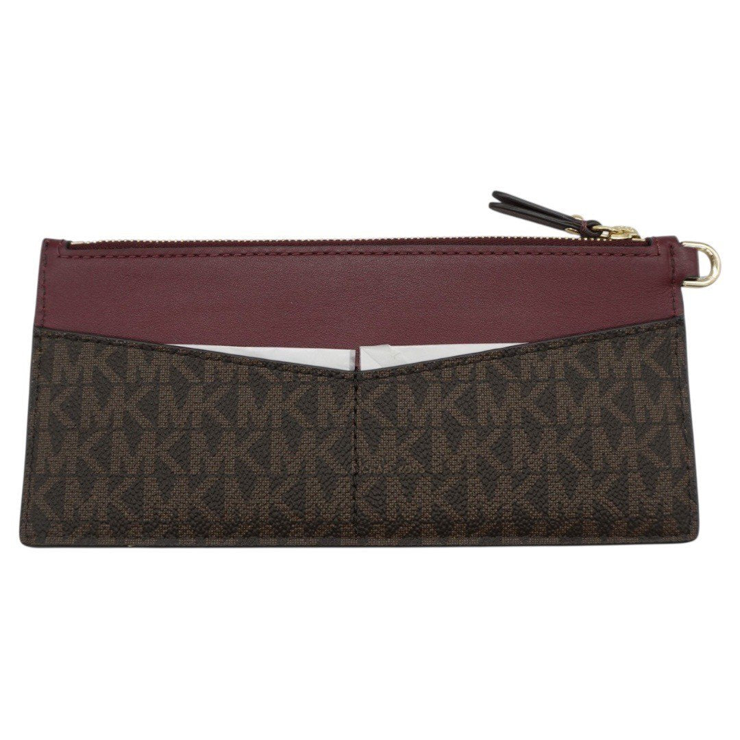 【未使用品】マイケルコース カードケース付き 長財布 財布 札入れ ウォレット レディース ボルドー ヘビ柄