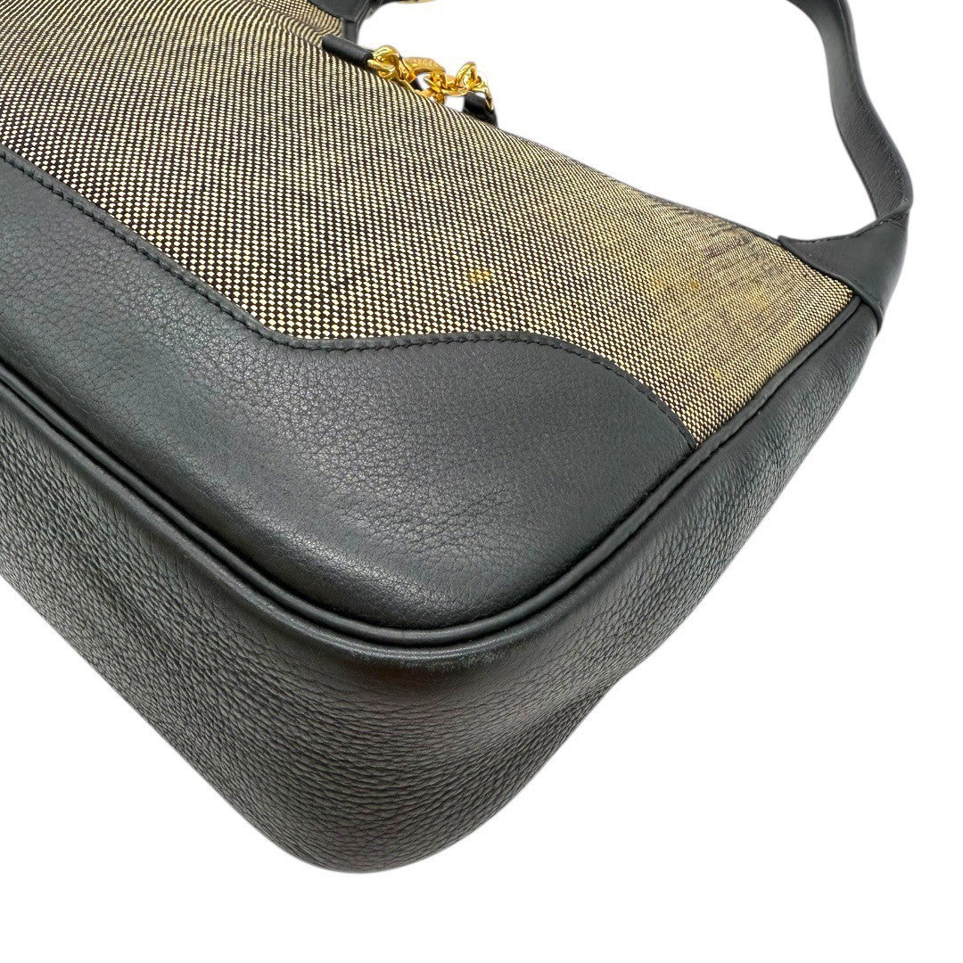 エルメス トリム31 ブラックレザー トワルアッシュ ゴールド金具 キャンバス