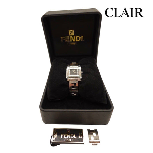 フェンディ 腕時計 オロロジ ウォッチ クオーツ シルバー文字盤 ズッカ柄 ステンレススチール レディース