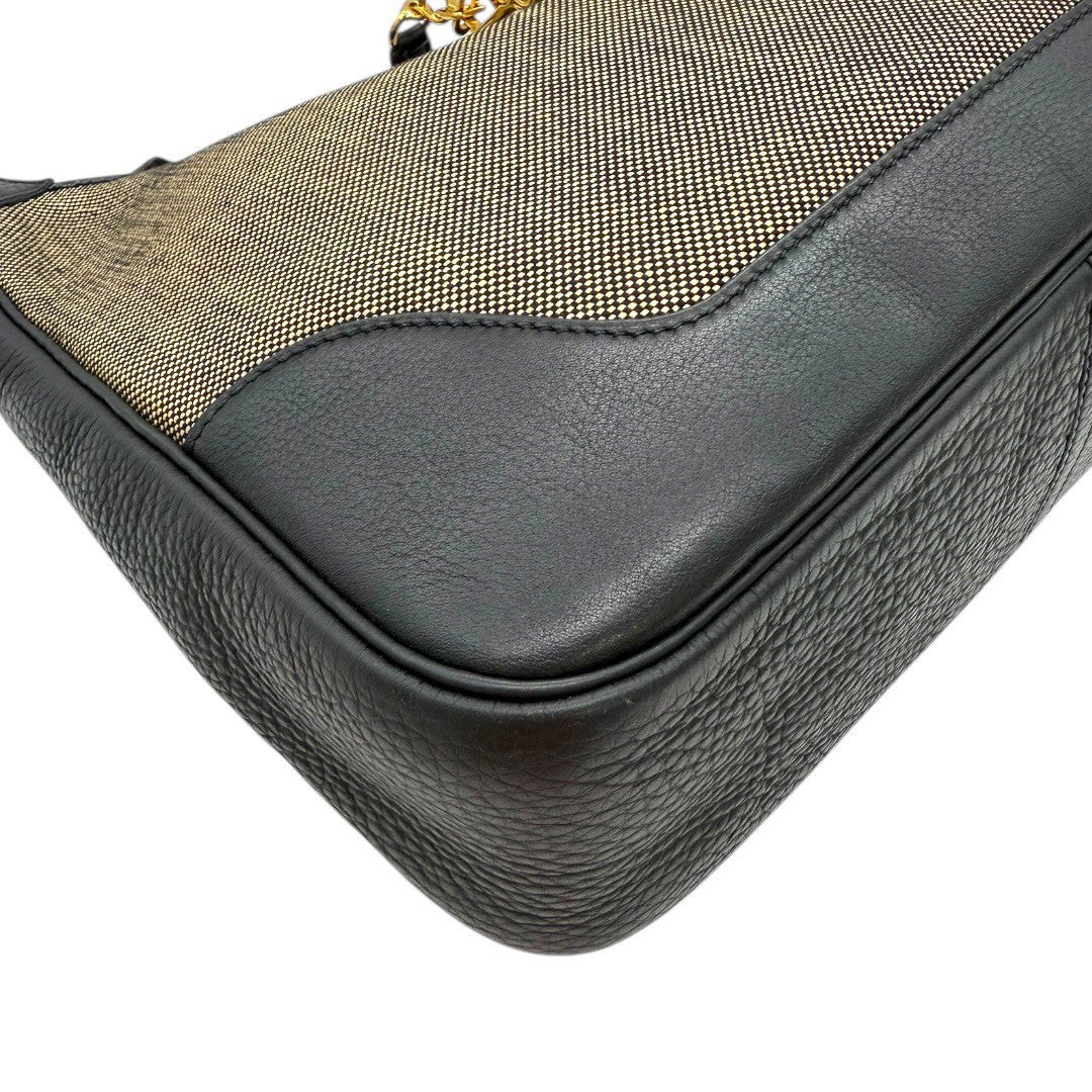 エルメス トリム31 ブラックレザー トワルアッシュ ゴールド金具 キャンバス