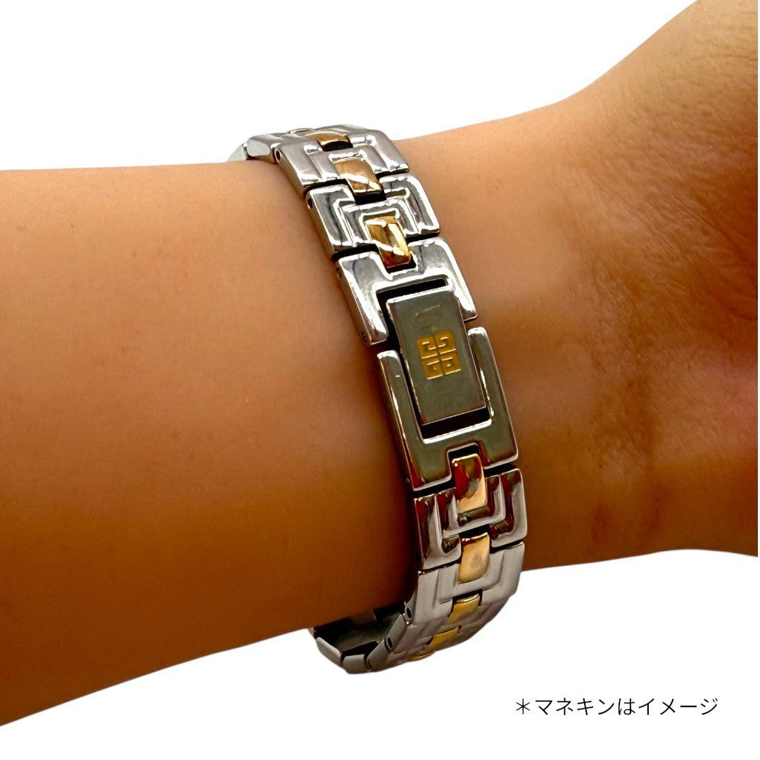 ジバンシー 腕時計 スクエア SS シルバー ゴールド コンビ ブレス アナログ クォーツ 時計 ウォッチ レディース