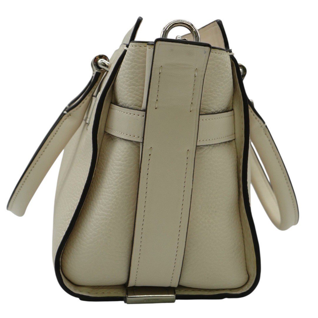 コーチ ショルダーバッグ 2WAYハンドバッグ シグネチャー ターンロック 白 ホワイト レディース