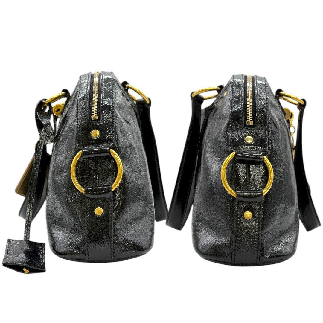 イヴサンローラン ミューズバッグ パテントレザー レディース