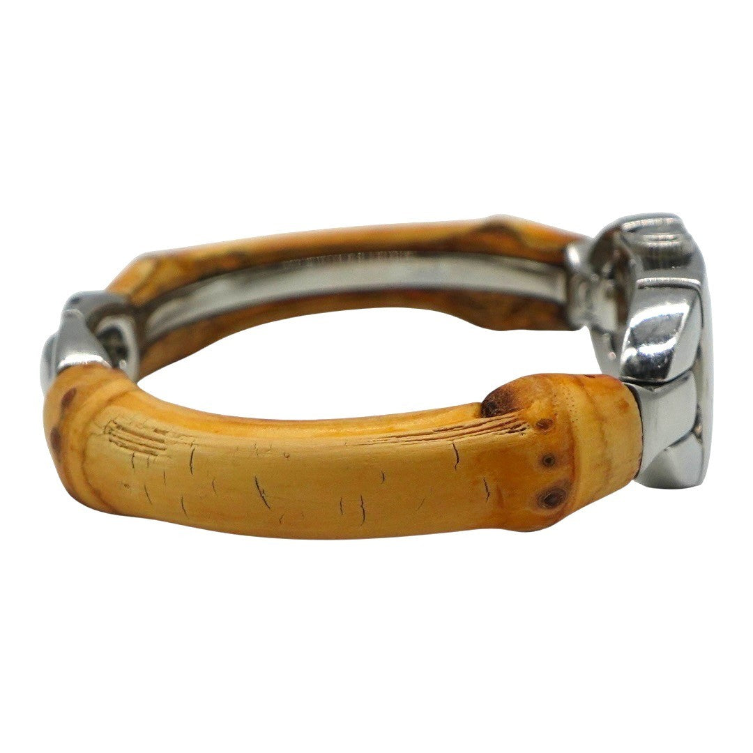 グッチ 腕時計 6800L ステンレススチール×バンブー クオーツ 文字盤 レディース グッチ時計