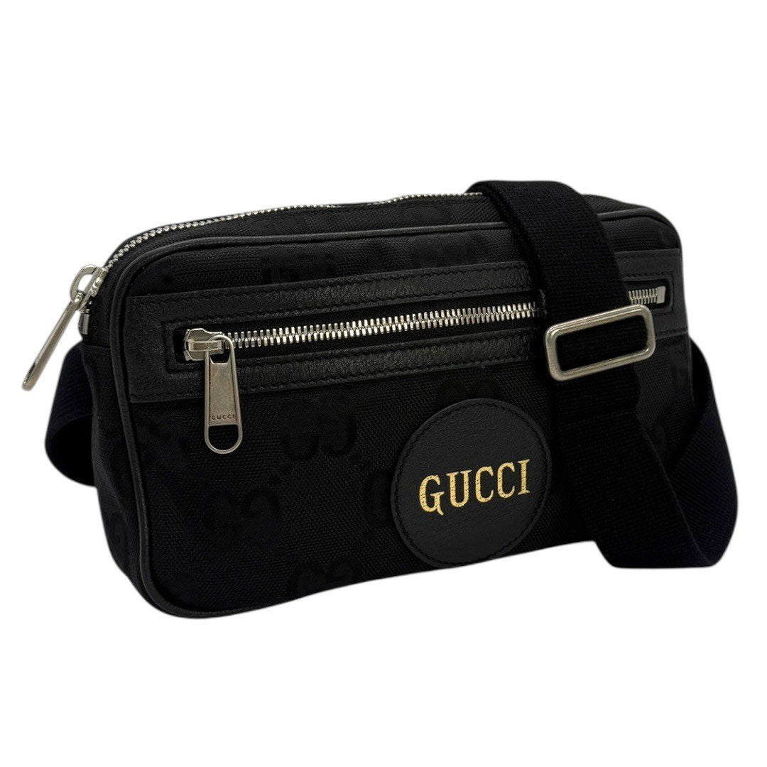 グッチ オブザグリッドバッグ キャンパス×レザー ベルトバッグ 631341 ブラック