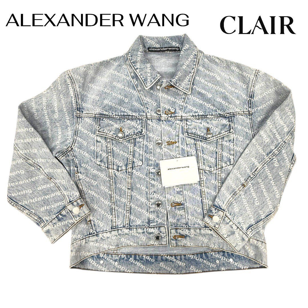 アレキサンダーワン ロゴデニムジャケット Gジャン Falling Back ロゴ クロップド