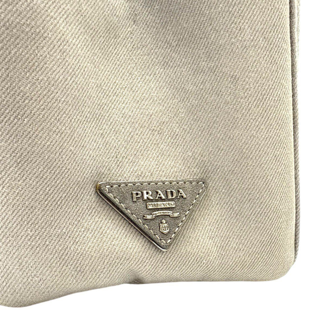 プラダ カナパ デニム カナパスタッズ トート ヌーブ グレー 2wayバッグ ショルダーバッグ ハンドバッグ