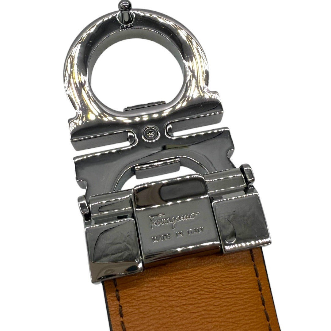 【極美品】フェラガモベルト ガンチーニベルト ビジネススーツ フォーマル 670084DOUBLEADJUS750184 メンズ