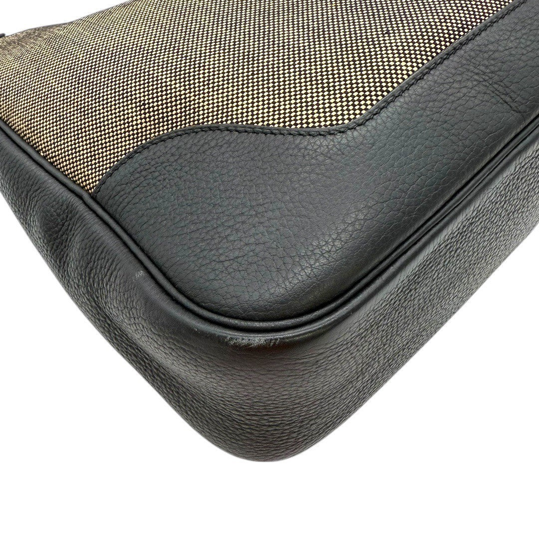 エルメス トリム31 ブラックレザー トワルアッシュ ゴールド金具 キャンバス