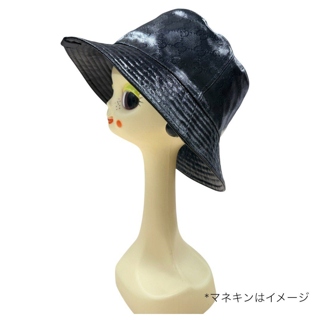グッチ GGキャンパス ナイロン バケットハット ロゴ付き ブラック ハット