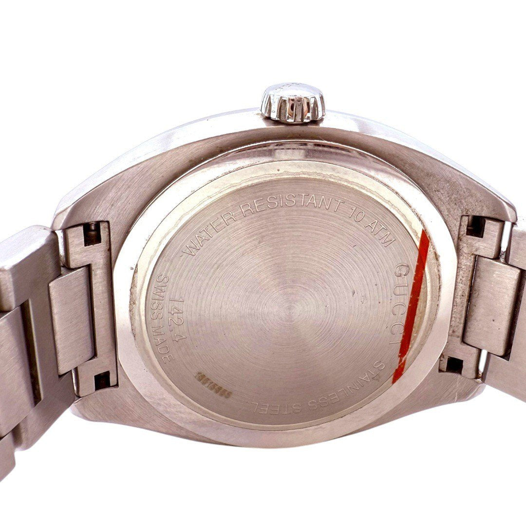 グッチ 腕時計 142.4/16515855　SS/QZ/黒 文字盤 メンズ