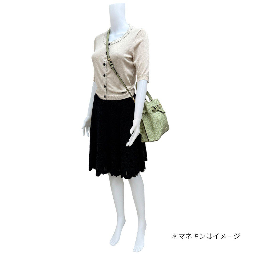 【美品】マイケルコース MKロゴ ハンドバッグ ショルダーバッグ 2WAY グリーン レディース