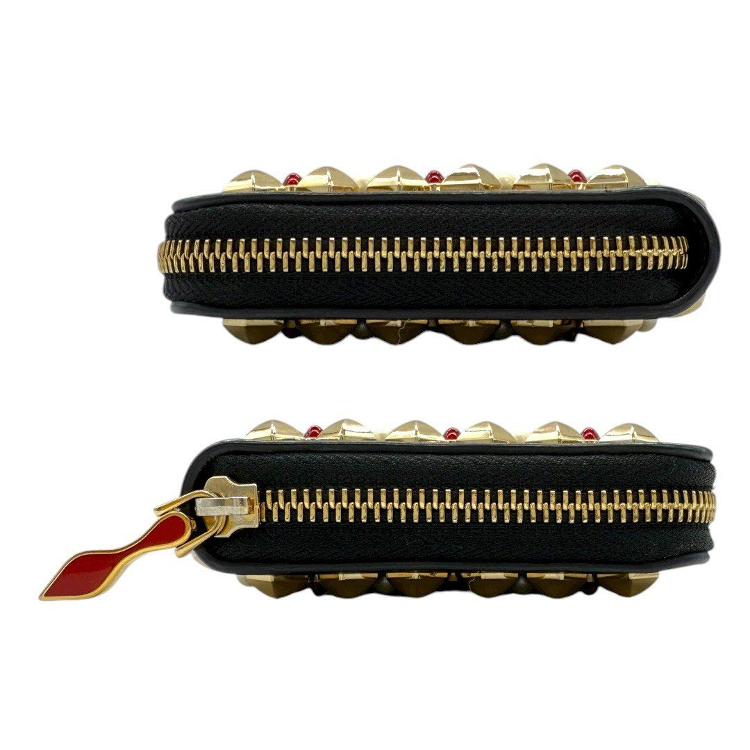 クリスチャンルブタン パネトーネ スパイク ラウンドファスナー 長財布 3165136 ブラック×マルチカラースタッズ レディース メンズ
