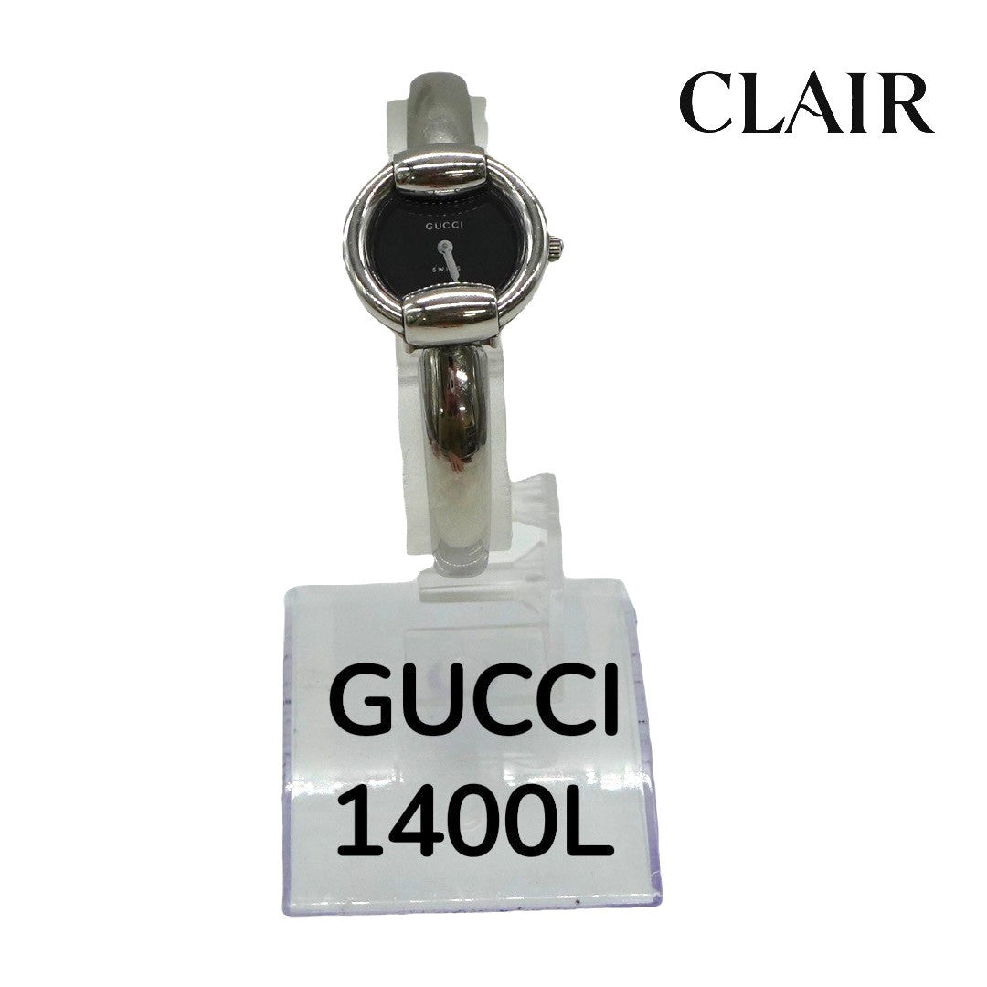 グッチ時計 バングルウォッチ 腕時計 クオーツ 1400L 黒 ブラック シルバー レディース グッチ