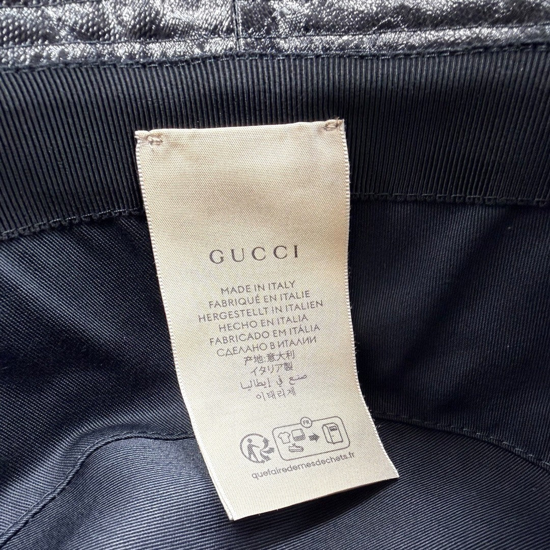 グッチ GGキャンパス ナイロン バケットハット ロゴ付き ブラック ハット