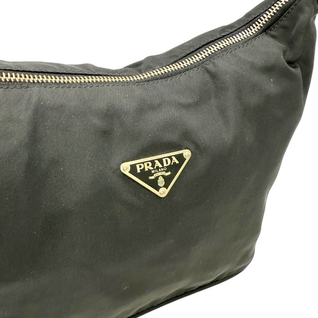 プラダ ミニワンショルダーバッグ アクセサリーポーチ ナイロン 黒 レディース