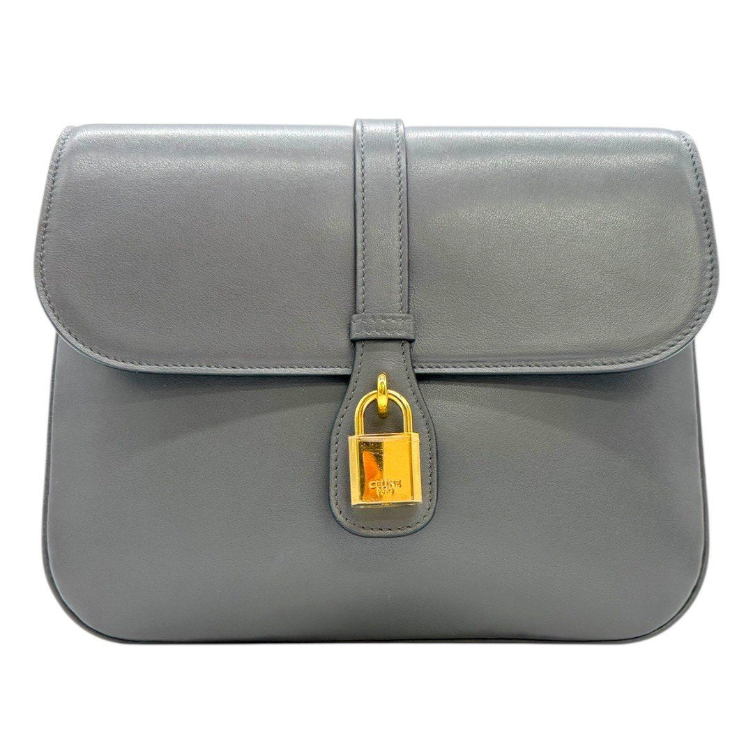 セリーヌ 斜め掛け ショルダーバッグ  ダブゥ バッグ レザーバッグ ポシェット グレー レディース