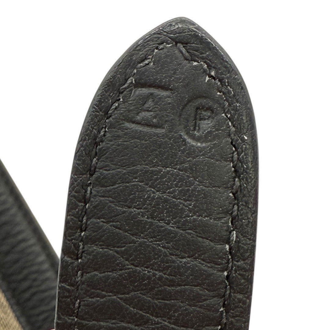 エルメス トリム31 ブラックレザー トワルアッシュ ゴールド金具 キャンバス