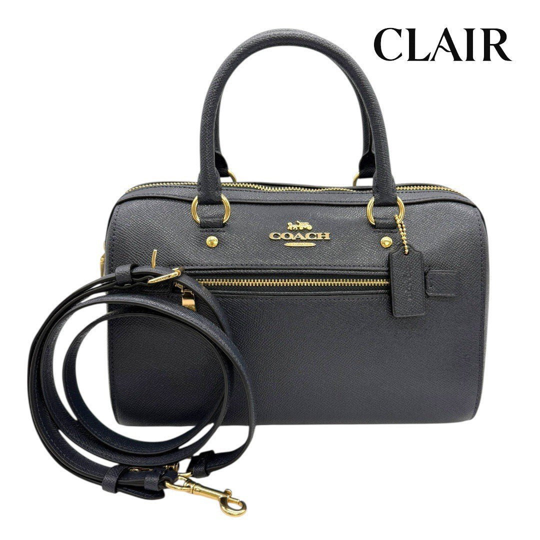 【極美品】コーチ ハンドバッグ ショルダーバッグ２WAYバッグ レザー ローワンサッチュエル F79946 レディース ネイビ ー紺