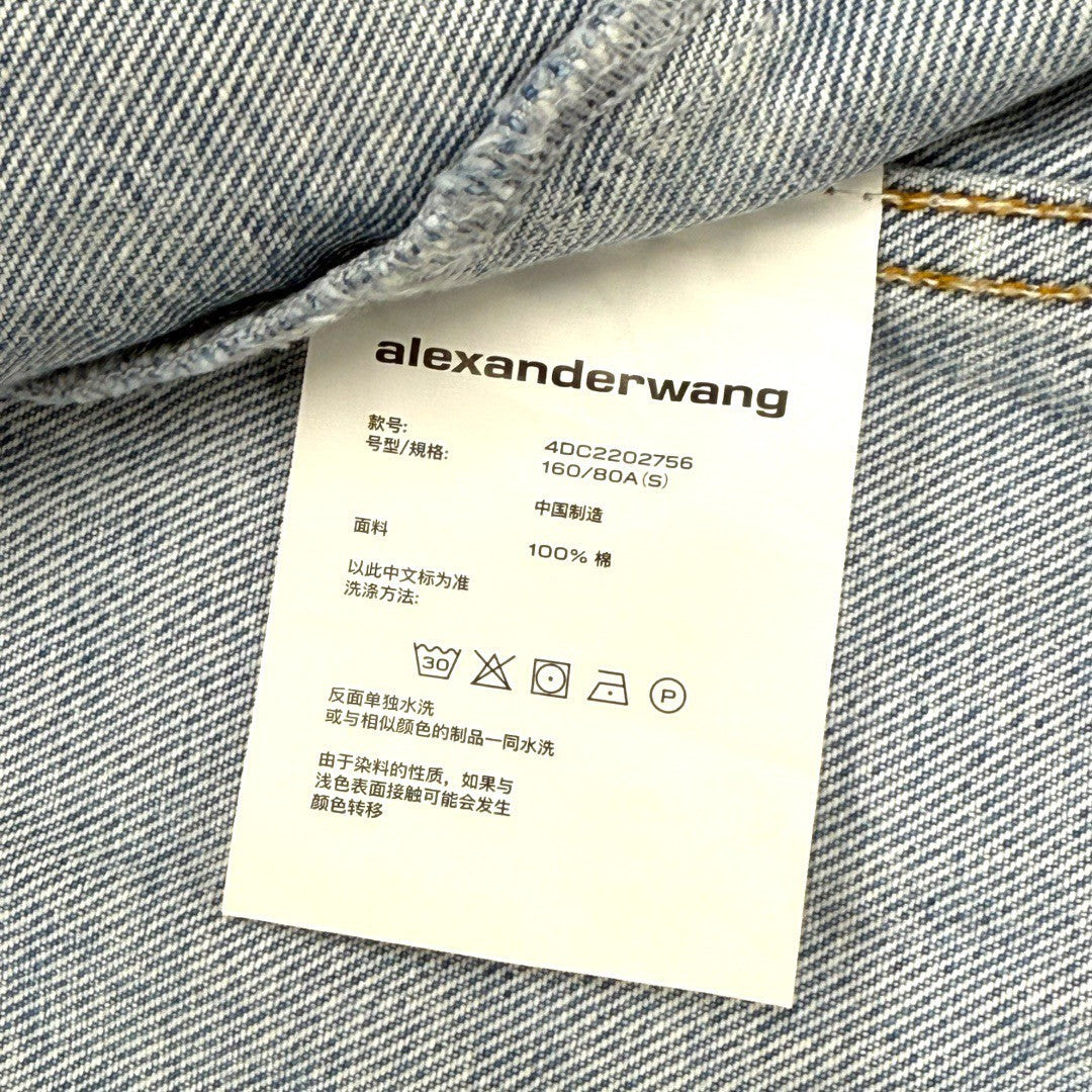 アレキサンダーワン ロゴデニムジャケット Gジャン Falling Back ロゴ クロップド