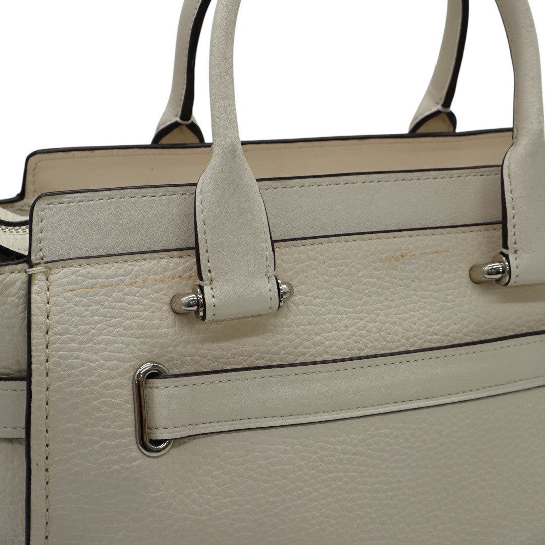 コーチ ショルダーバッグ 2WAYハンドバッグ シグネチャー ターンロック 白 ホワイト レディース