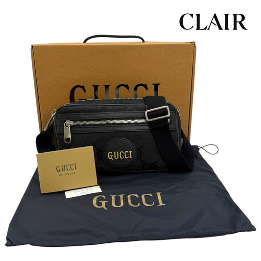 グッチ オブザグリッドバッグ キャンパス×レザー ベルトバッグ 631341 ブラック