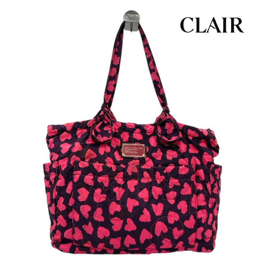 マークバイマークジェイコブス ハート総柄 キルティング トートバッグ 紫×ピンク レディース