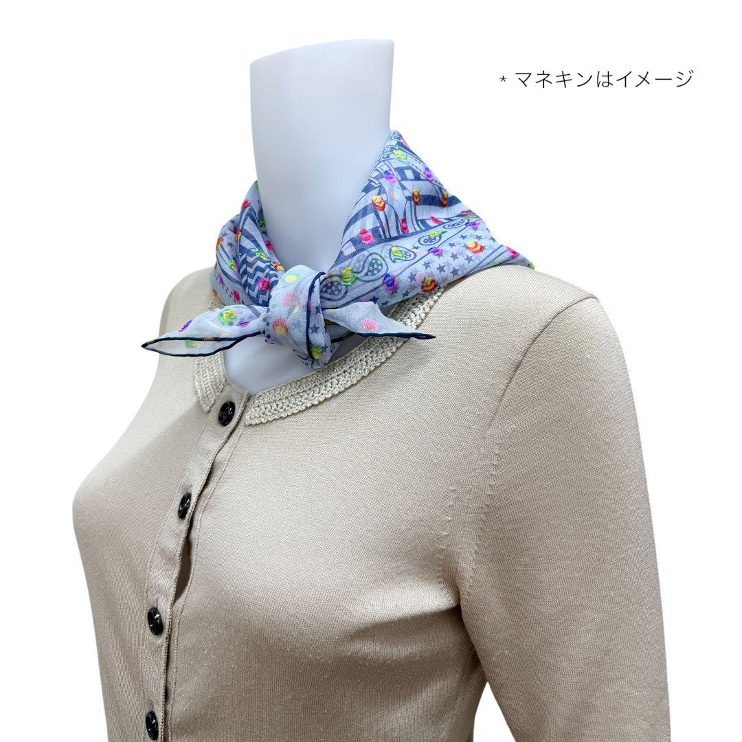 エルメス スカーフ カレ60 シルク ジグザグサングル レインボードット Zig Zag Pois Rainbow レディース