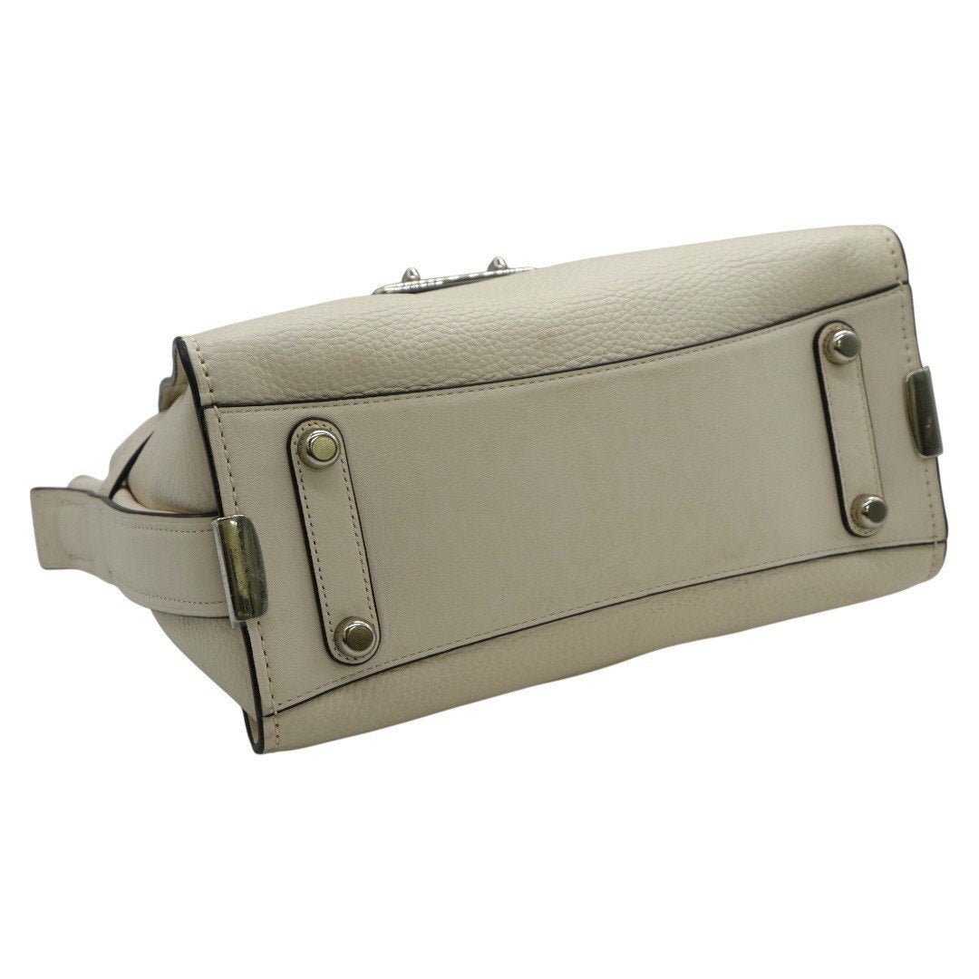 コーチ ショルダーバッグ 2WAYハンドバッグ シグネチャー ターンロック 白 ホワイト レディース