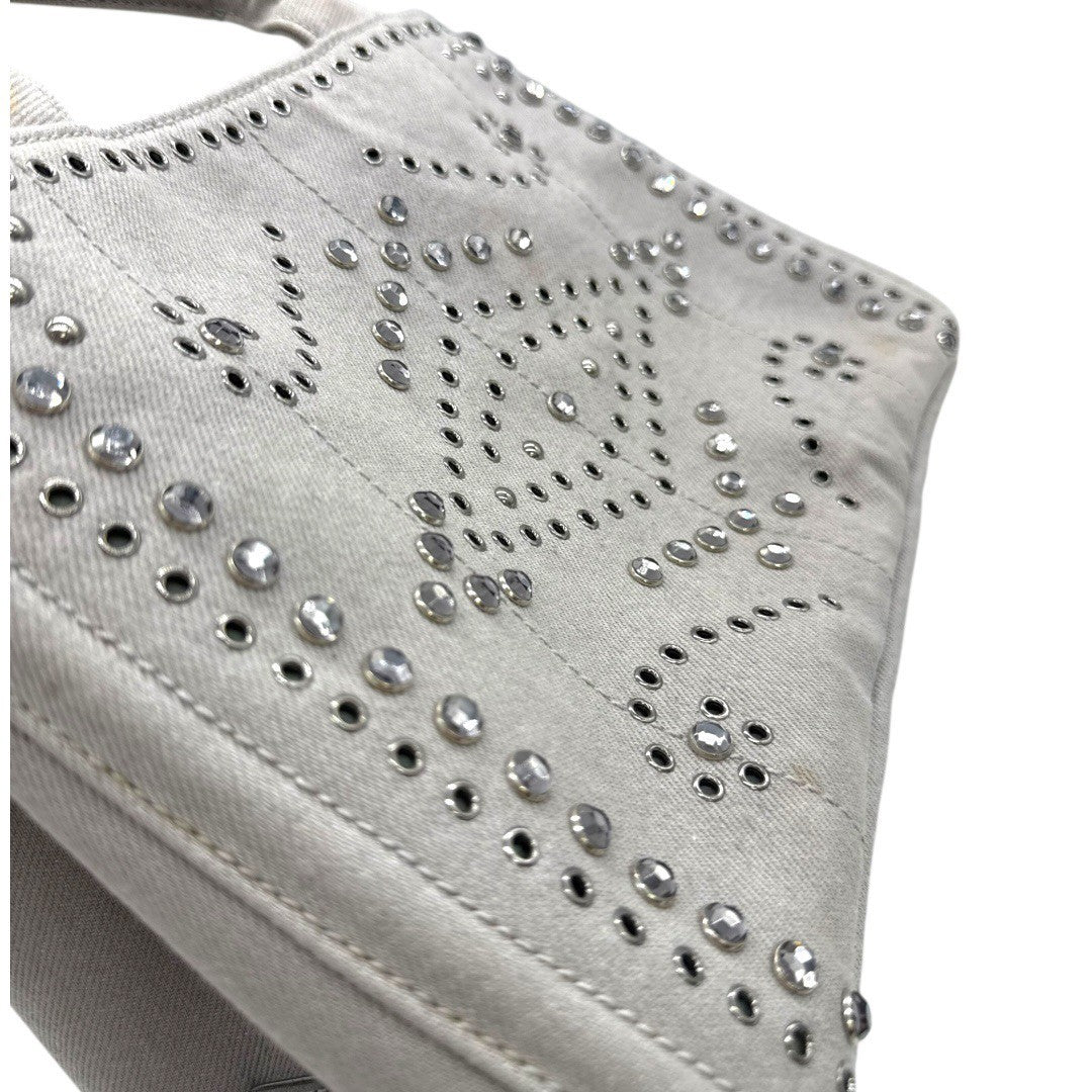 プラダ カナパ デニム カナパスタッズ トート ヌーブ グレー 2wayバッグ ショルダーバッグ ハンドバッグ