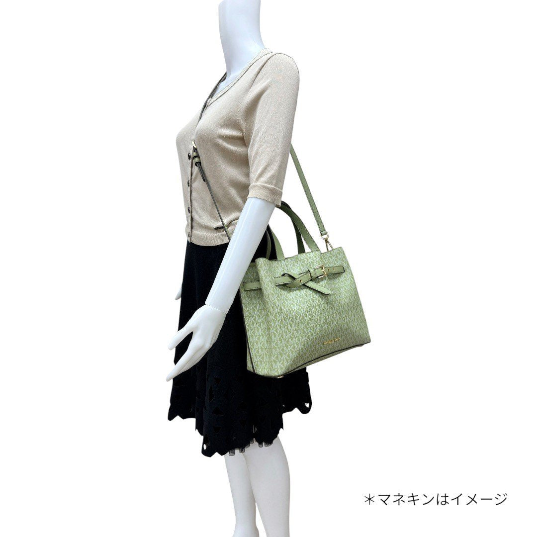 【美品】マイケルコース MKロゴ ハンドバッグ ショルダーバッグ 2WAY グリーン レディース
