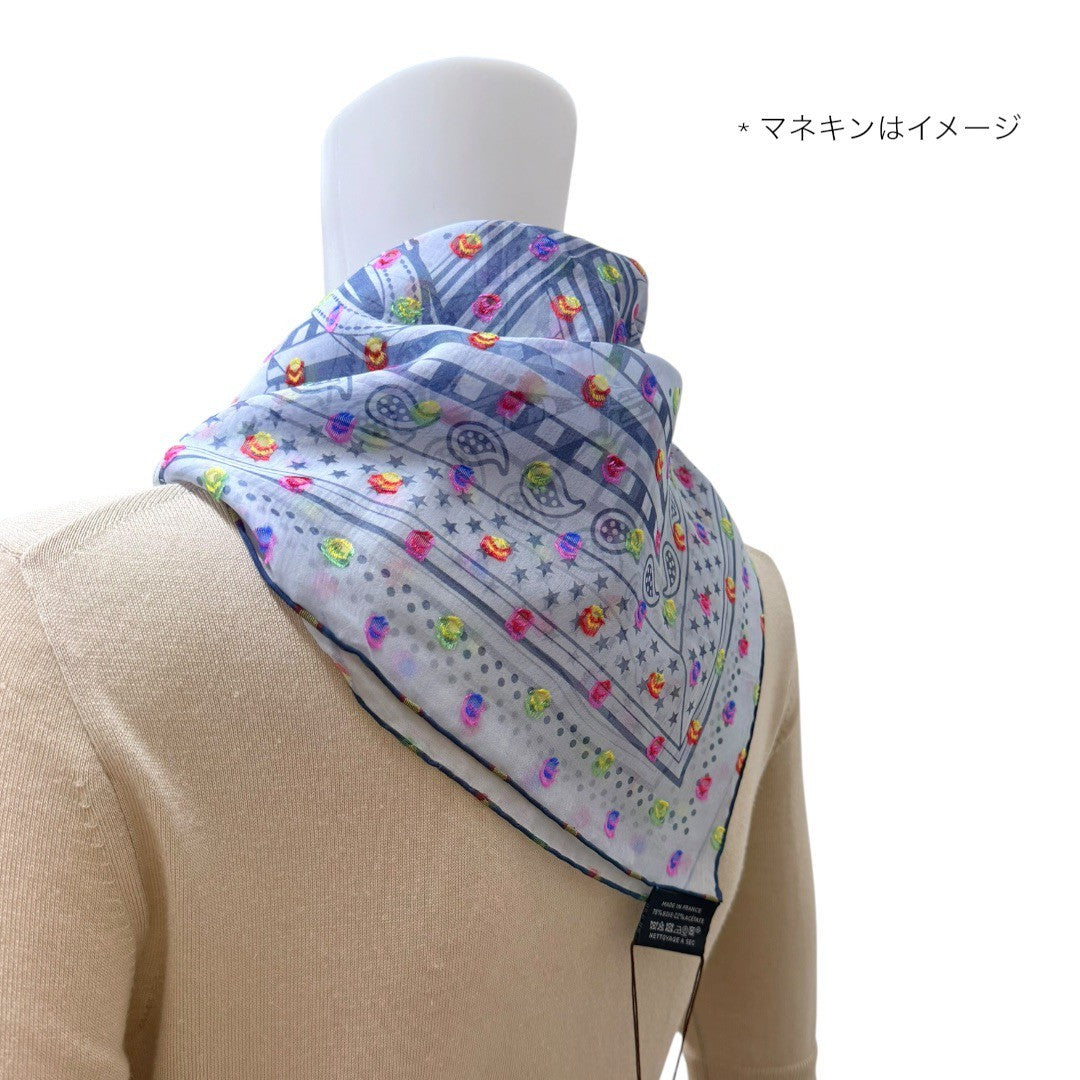 エルメス スカーフ カレ60 シルク ジグザグサングル レインボードット Zig Zag Pois Rainbow レディース