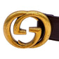 グッチ インターロッキングG ベルト 80/32 レザー ブラック メンズ