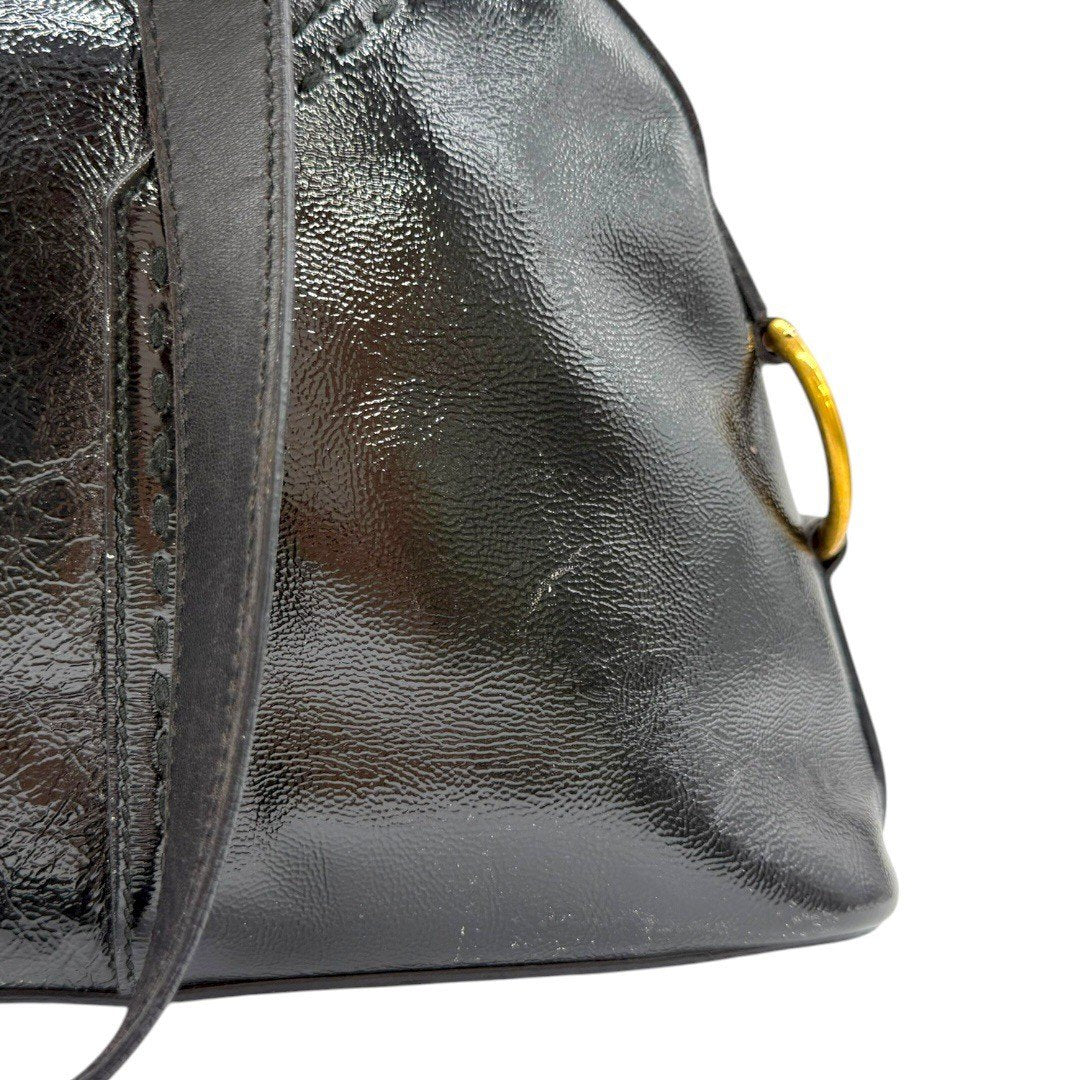 イヴサンローラン ミューズバッグ パテントレザー レディース