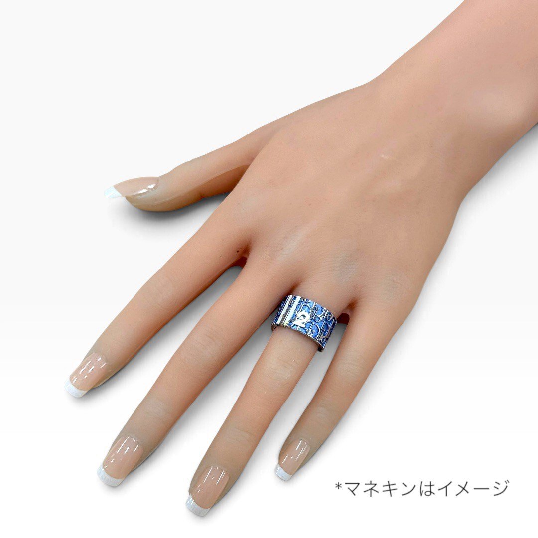クリスチャンディオール トロッターリング シルバーカラー 12号 ブルー