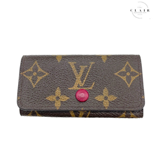 ルイヴィトン LV 4連 キーケース ミュルティクレ4 モノグラム フューシャ ピンク系 ゴールド金具