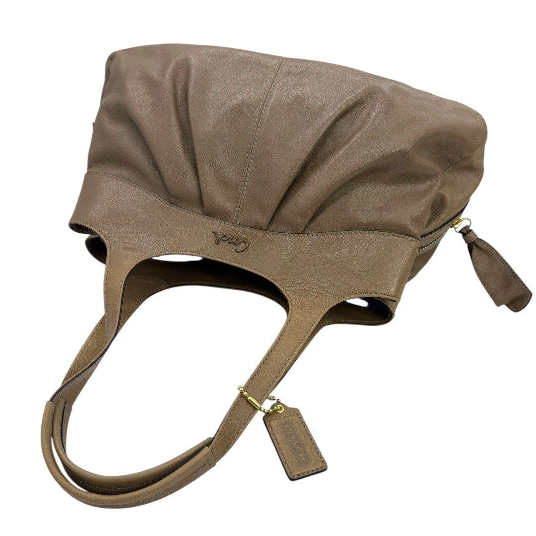 コーチ レザートートバッグ ベージュ 肩掛け F14052