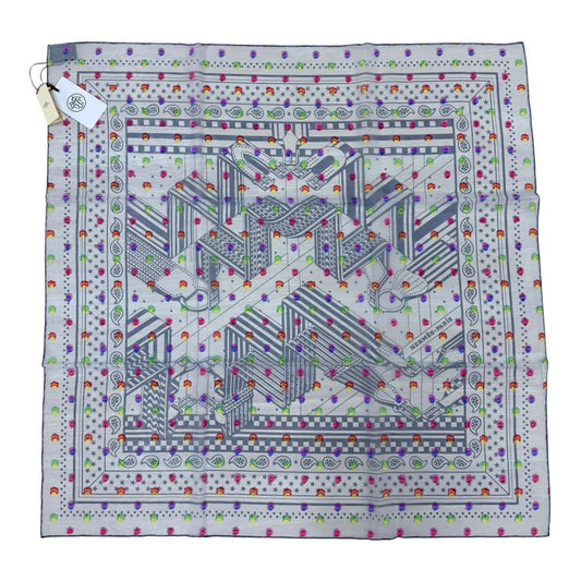 エルメス スカーフ カレ60 シルク ジグザグサングル レインボードット Zig Zag Pois Rainbow レディース