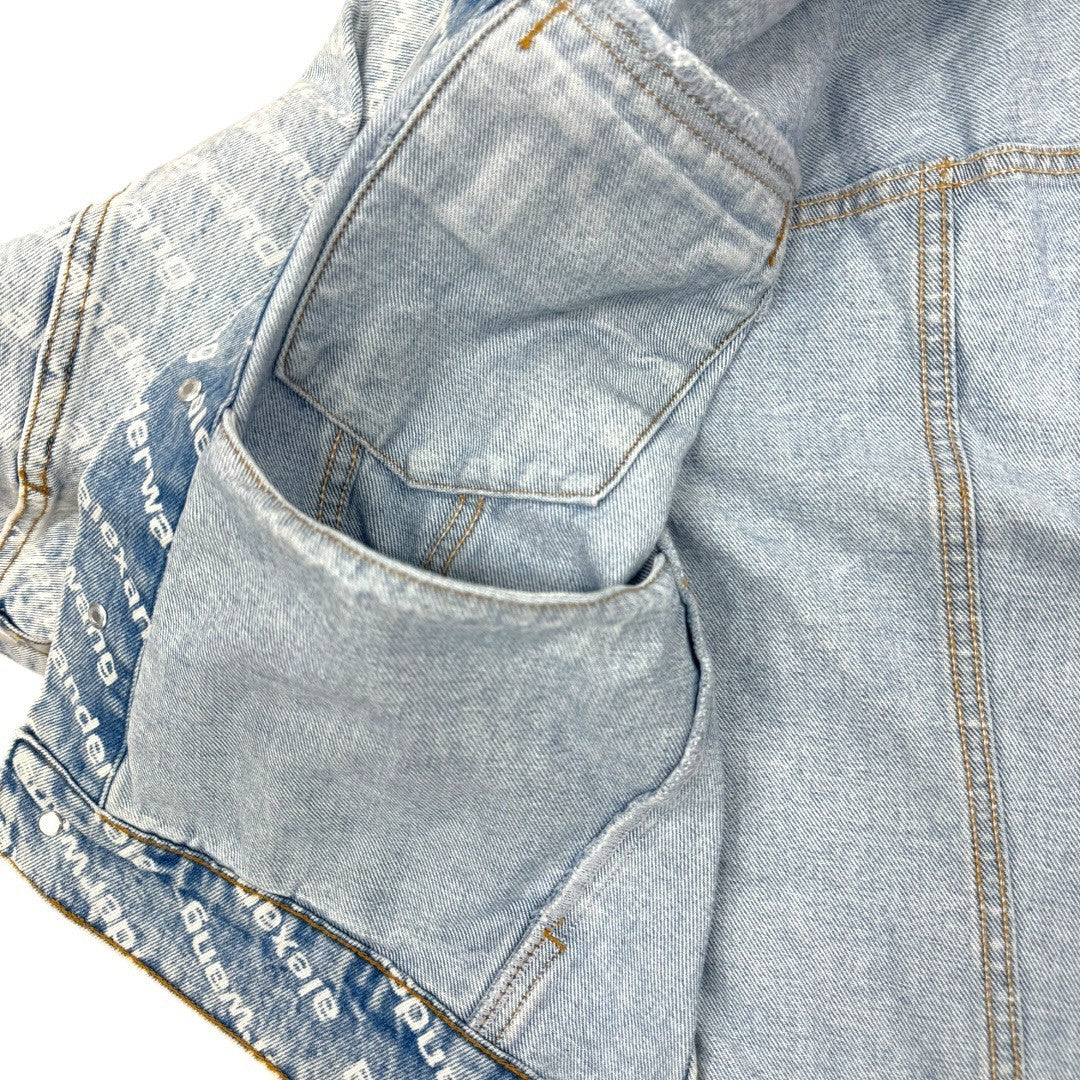 アレキサンダーワン ロゴデニムジャケット Gジャン Falling Back ロゴ クロップド