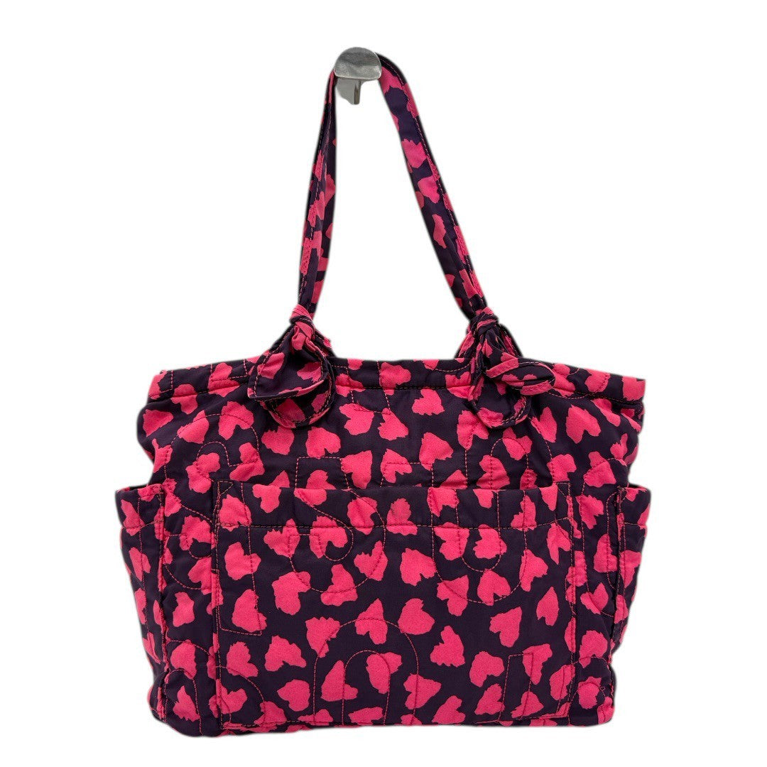 マークバイマークジェイコブス ハート総柄 キルティング トートバッグ 紫×ピンク レディース