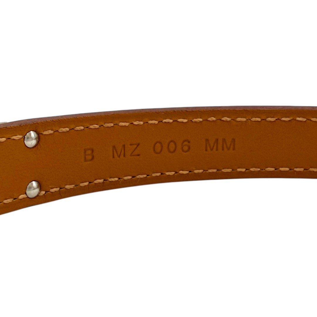 【未使用】エルメス ブレスレット ケリー チョーカー バングル レザー ゴールド スイフト シルバー金具 B刻印