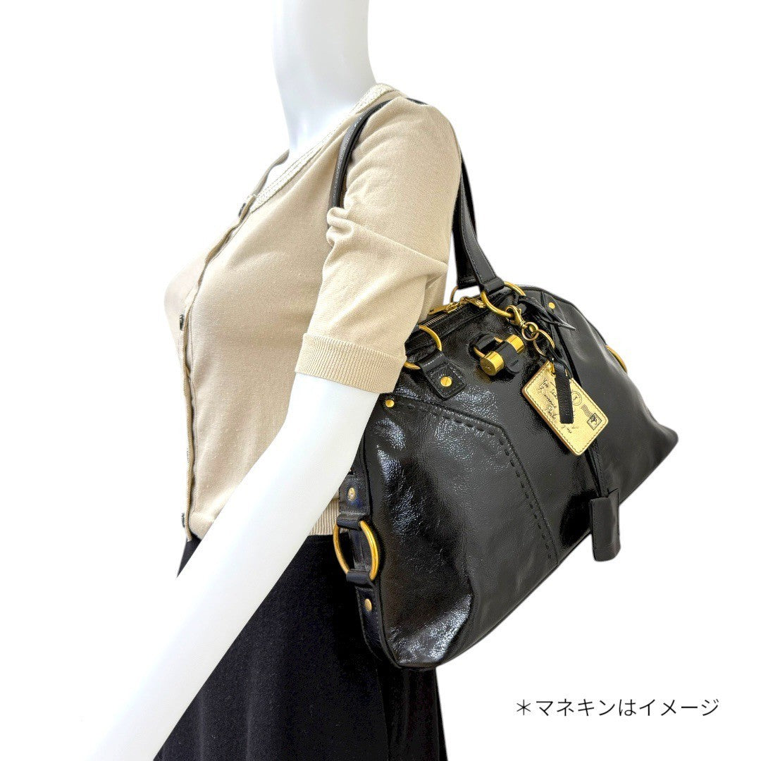 イヴサンローラン ミューズバッグ パテントレザー レディース