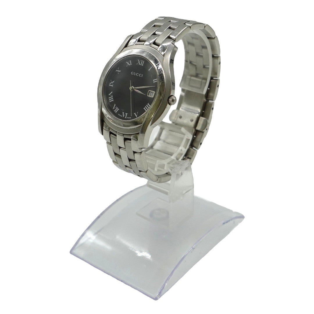 グッチ 腕時計 5500M クォーツ腕時計 SS シルバー文字盤 デイト