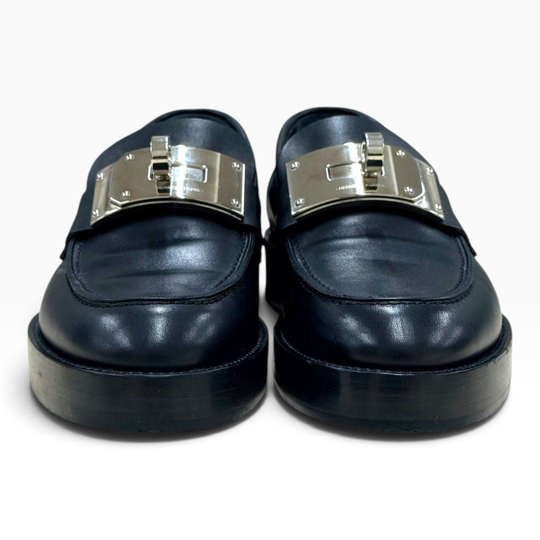 【美品】エルメス ホット モカシン ローファー レザー/ブラック SV金具 サイズ36