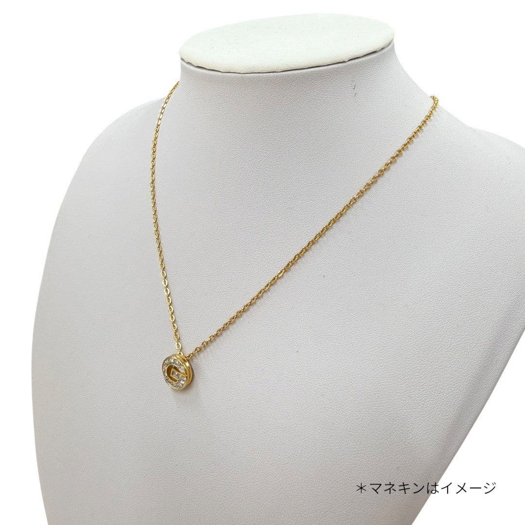 【極美品】ジバンシー ネックレス Gロゴ GP ラインストーン ヴィンテージ ゴールド クリア